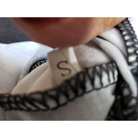 Women's Top Blouse Small Multi Buffalo Check Stretch Long Sleeve Round Neck Slit - Picture 3 of 10